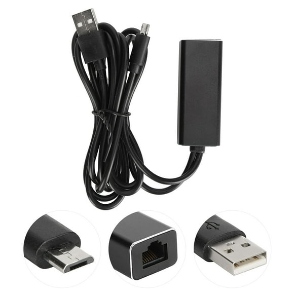 RJ45 Micro USB A RJ45 Ethernet Adaptador 10/100Mbps Transmisorio de conversión para Palitos de televisión