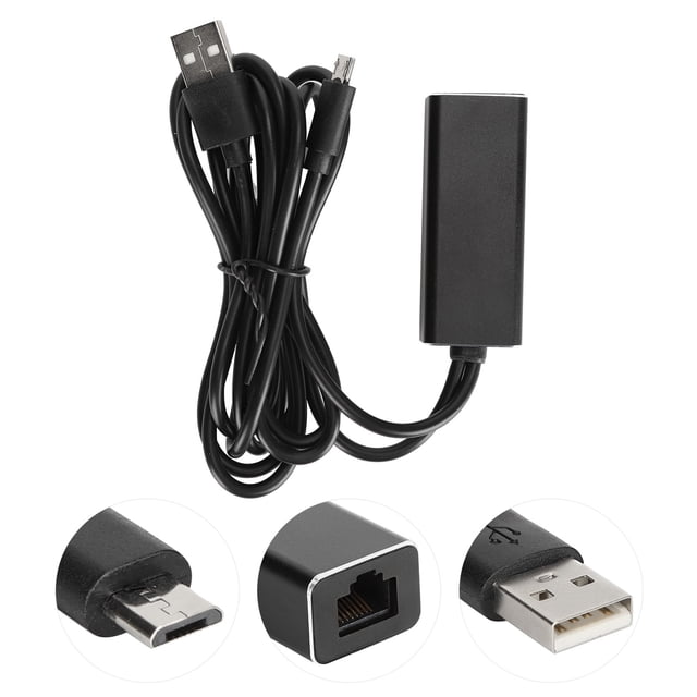 RJ45 Micro USB A RJ45 Ethernet Adaptador 10/100Mbps Transmisorio de conversión para Palitos de televisión