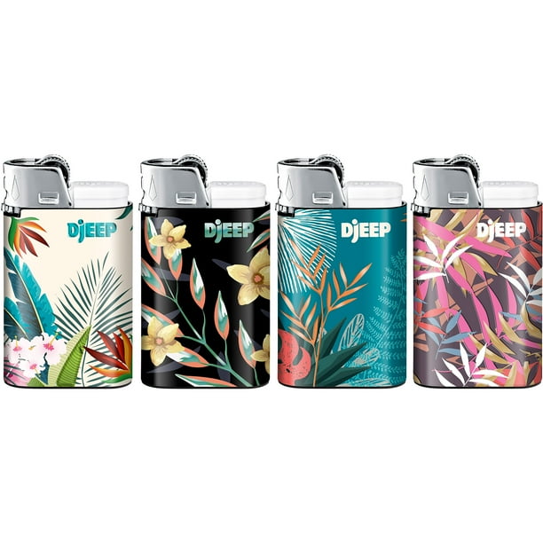 DJEEP Pocket Lighters, VIBRANT Collection Textured Metallic, Colorful