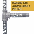 thumbnail image 4 of STZ Industries 3/4 in. FIP X 1/2 in. D FIP 3/4 in. D FIP Black Malleable Iron Reducing Tee, 4 of 5