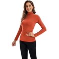 thumbnail image 2 of Hauts à Manches Longues pour Femmes Col Roulé Doux Extensible Ajusté Couche de Base, 2 of 7