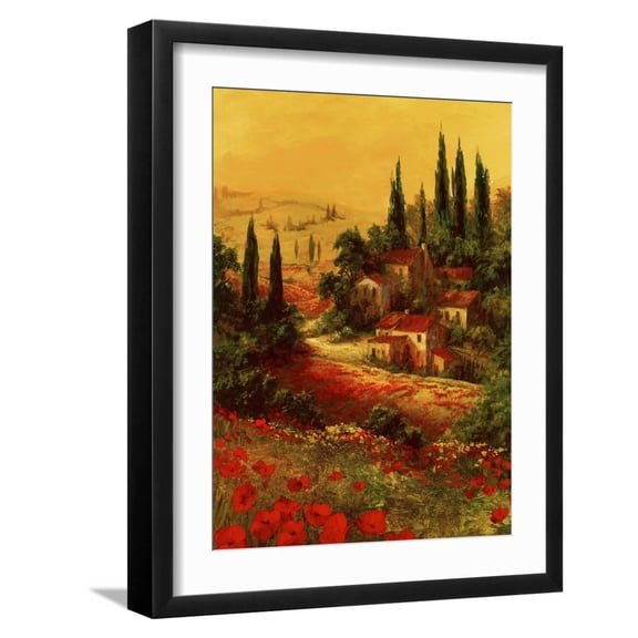Art.com Toscano Valley I Art Print by Art Fronckowiak, Black Frame Wall Art, 17" x 21"