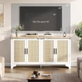 thumbnail image 4 of Eastvita Armoires de Rangement Style Bohème - Table Console Multimédia pour Salon Armoire de Style Ferme en Blanc, 4 of 6