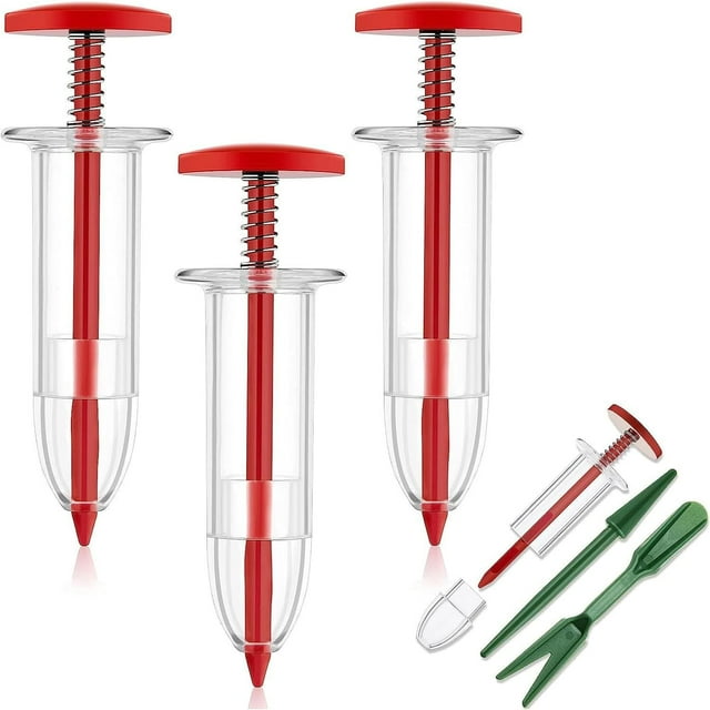 HUGFEGWE 6 Pieces Mini Sowing Seed Dispenser Sower Small Seed Spreader Seed Planter Tool, Handheld Seed Planter, Seed Sower Tool with Seedlings Dibber(6pcs-B) CA919-77251