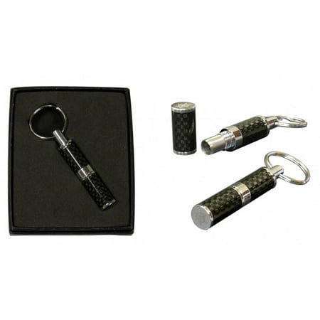 Carbon Cutter - Bullet Cigar Punch Cutter Key Chain - Polished Carbon Fiber & Chrome