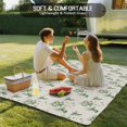 thumbnail image 4 of Summer Botanical Outdoor Rug 4x6 Ft - Reversible Patio Rug Outdoor Camping Rugs, Green Spring Floral Birds Vintage Washable Indoor Outdoor Area Rugs, Non-Slip Outdoor Carpet Runner for Deck/Porch, 4 of 8