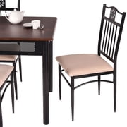 Topbuy 5 Piece Dining Set Wood Metal Table and Chairs Kitchen Furniture
