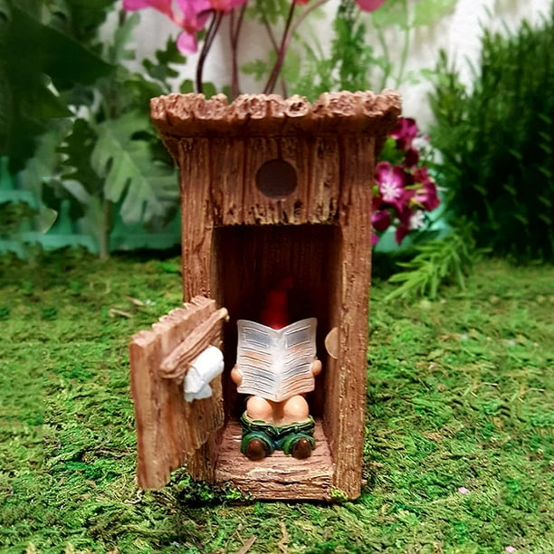 Gnomo de baño, estatua de jardín al aire libre, figura de gnomos de jardín, figura de jardín de resina impermeable para decoración de patio al aire libre, decoraciones de interior o exterior