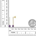 thumbnail image 6 of 14K Yellow Gold Purple Amethyst and White Lab Grown Diamond Long Liner Dangle Earrings for Women | 1.64 Cttw | Gemstone February Birthstone | Pear Shape 7X5MM | White Gold Chain Drop Earrings, 6 of 6