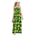 thumbnail image 4 of LA LEELA Women's Beach Casual Slit Maxi Strapless Dresses Summer Tube Dress One Size Ebony, Floral, 4 of 4