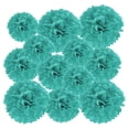 thumbnail image 1 of Uxcell Pom Poms de Papel de 3.94"/5.91"/7.87" para Decoración de Boda, Baby Shower, Fiesta de Cumpleaños, 12Pcs Turquesa, 1 of 7
