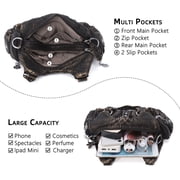 Angelkiss Hobo Shouder Women PU Wallet With Adjustable Shoulder Straps Crossbody Bag Single Shoulder Bag Multiple Pockets