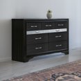 thumbnail image 6 of Benzara Two Tone Wooden Dresser With Nine Drawers, Black And Silver, 6 of 6