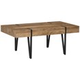 thumbnail image 1 of HOMCOM Rustic Coffee Table, Rectangle Nature Cocktail Table with Steel Hairpin Legs for Living Room, 1 of 10
