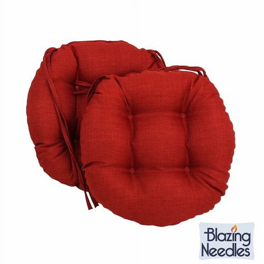 Blazing Needles 16-inch Indoor/Outdoor Round Chair Cushion, 16" x 16", Avocado 2 Count