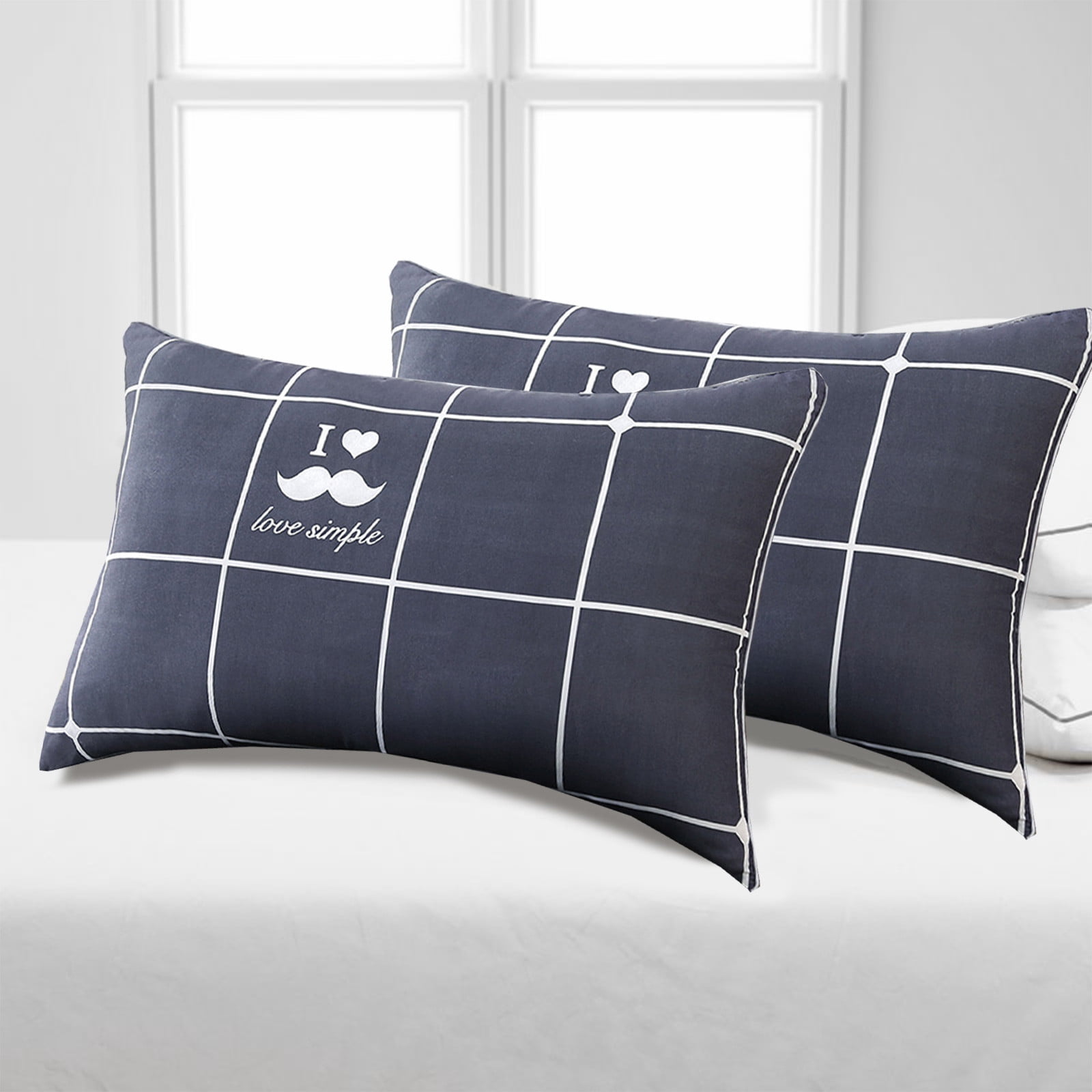AuroraX Queen Bed Pillow Medium Soft Cooling Huge Overfilled Single Bed Pillow for Side and Back Sleep Blue Standard Bed Pillow Decor Mother's Day Gifts