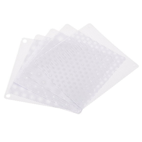 Unique Bargains 120mm Mesh Dustproof Cover Computer Fan Filter Grills White 5 Pack
