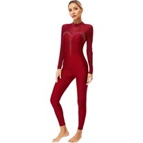 Alvivi Womens Long Sleeve Gymnastics Leotard Dance One Piece Figure Ice Skating Jumpsuit Dancewear Burgundy S