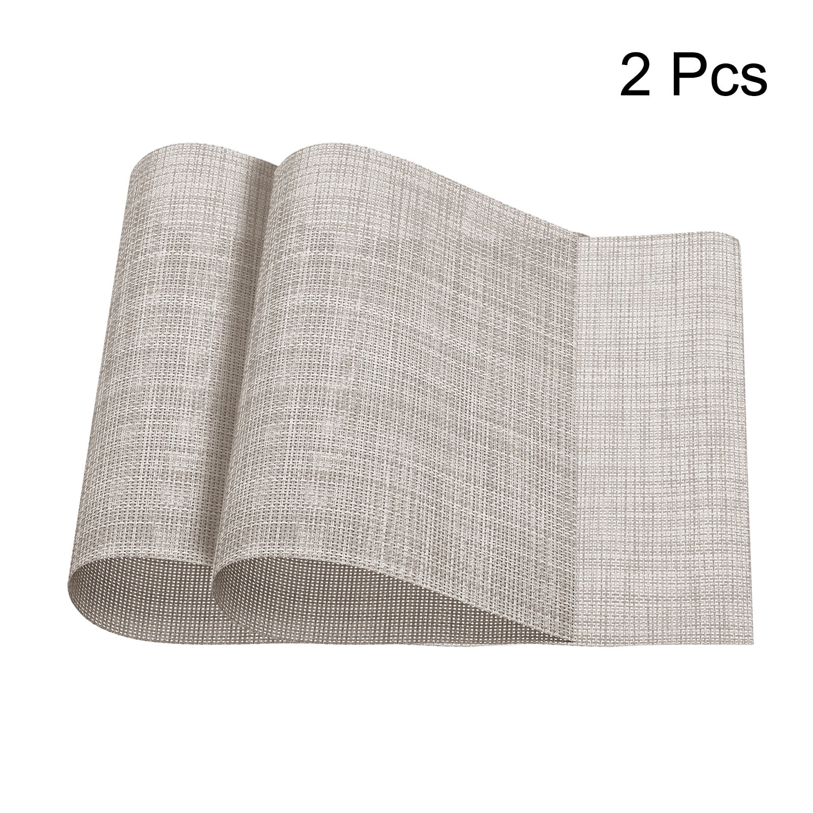 Unique Bargains Durable PVC Washable Woven Place Mats for Dining Tables and Home Use Beige