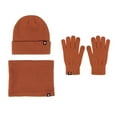 thumbnail image 2 of SuTry Unisex Leisure Winter Warm Sets Winter Knitted Hats Scarves Gloves Solid Color for Keeping You Warm Comfortable Blending Stylish Practicality(Orange#3,Free Size), 2 of 3