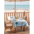 thumbnail image 2 of Outdoor Tablecloth with Umbrella Hole for Patio/Picnic/Party/Camping, Teal Blue Coastal Waterproof Table Cloth Rectangle Table Cover Washable, Summer Beach Nautical Coral Starfish (60"x 84"), 2 of 9