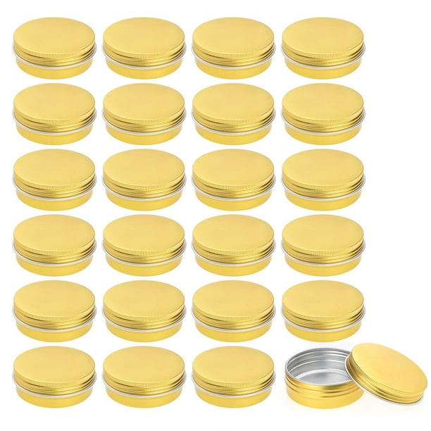 Bálsamo labial de aluminio en lata Foraineam, 60 ml, dorado, paquete de 24