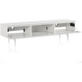 thumbnail image 2 of SONOROUS Studio ST-360 Wood and Glass Modern TV Stand with Spike Metal Legs for Sizes up to 75" (Modern Design Cabinet For Your Audio/Video Components and Consoles, Comes with I/R Repeater) - WHITE, 2 of 6