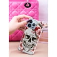 thumbnail image 3 of WIRESTER Clear/Silver Glitter Case, Sparkle Bling TPU Cover for Apple iPhone 13 Pro 6.1" 2021, Red Pink Skull Flowers, 3 of 3