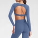 thumbnail image 2 of TaTaai Womens Long Sleeve Cutout Yoga Top Fitted Workout Shirt Breathable Running Training Tight Fit Fitness Sportswear Gift, 2 of 9