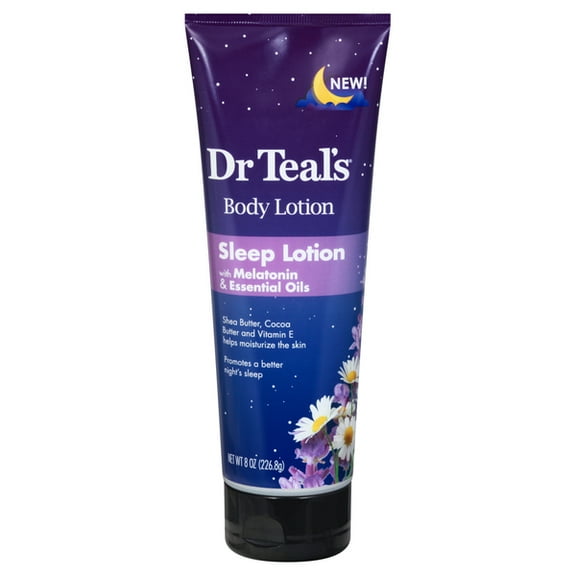 Dr. Teal's Nighttime Therapy Body Lotion with Melatonin (1 Bottle, 8 oz) - Shea & Cocoa Butter with Vitamin E Helps Create Healthier Looking Skin - Essential Oils Promote a Better Nights Sleep