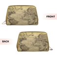 thumbnail image 3 of Cauagu Vintage World Map Print Large Cosmetic Bag,Portable Cosmetics Pouch Travel Makeup Bag Large Capacity Travel Makeup Case Organizer Makeup Brush Organizer, 3 of 8