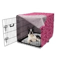 thumbnail image 5 of Geometric Dog Crate Cover, Modern Feminine Pattern with Irregular Rounds, Easy to Use Pet Kennel Cover Small Dogs Puppies Kittens, 7 Sizes, Raspberry Pink, by Ambesonne, 5 of 6