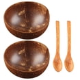 thumbnail image 1 of KAKOWELY Coconut Bowl 1 Set 4Pcs Bowl and Spoon Kit Premium Coconut Bowl and Spoon Coconut Shell Bowl for Dessert Salad (Bowl Spoon for Each 2Pcs Assorted Color), 1 of 4