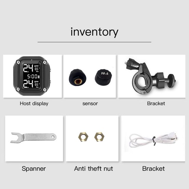 Alarma inalámbrica de monitoreo de presión de neumáticos para motocicletas M5 con sensores externos Likrtyny Accesorios para autos y motos