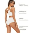 thumbnail image 3 of 5 Pack Plus Size Basic Panties Set, Women's Plus Solid High Waist Medium Stretch Soft Underwear Five Piece Set, 3 of 5