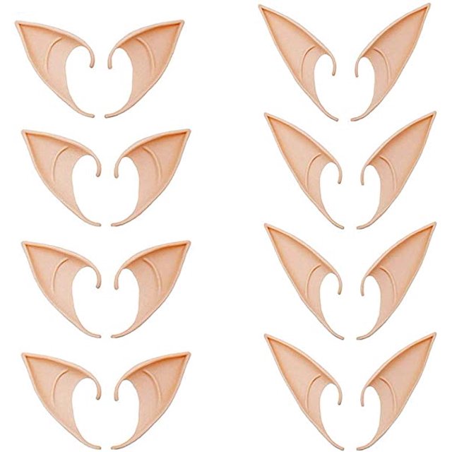 Pares de orejas de elfo de hada Pixie, elfo de hada de látex, orejas de cosplay para Halloween, Navidad, cosplay, cualquier fiesta temática