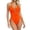 Orange, variant on Yuncity Women's One-Piece Swimsuits Lace Up 1 Piece Swimsuit Deep V Neck Bathing Suits Swimwear For Beach Pool Black S-Xxxl