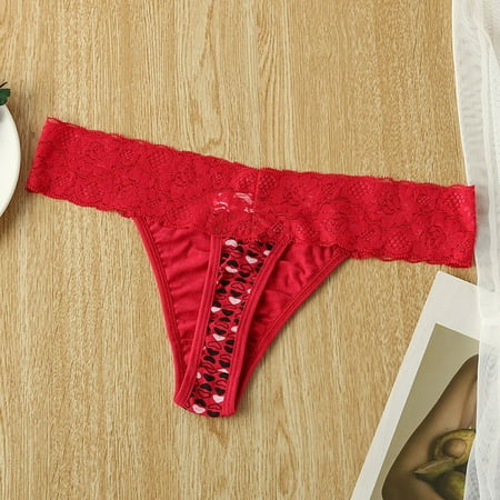 

〖TOTO〗Women Panties Womens Lce Low Waist Through Waist Bikini Brief Underwear Thong
