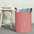 thumbnail image 7 of KLL Red And White Stripes Waterproof Foldable Laundry Hamper Bucket with Handles for Storage Bin,Kids Room,Home Organizer (Small ), 7 of 7