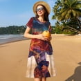 thumbnail image 4 of Easygdp Cultural Silhouette Journey para Vestido Transpirable de Mujer, Vestido Suelto de Manga Corta con Pliegues y Bolsillos para el Verano, 4 of 6