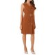 thumbnail image 4 of INSPIRAR CHIC Vestido de Mujer Sin Mangas con Solapa Notch Doble Botonadura con Cinturón Vestidos de Oficina Talla L Caramelo, 4 of 6
