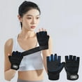 thumbnail image 7 of CxhicLuv Dark Blue Half Finger Gloves, 6.9×4.1×0.8 Inch, Sturdy, Breathable, Secure, Perfect for Workouts, Sports, Polyester & Easy-On/Off, Suitable for Adults, Weightlifters, Dark Blue, 7 of 7