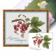 thumbnail image 1 of Hilo de bordar de algodón ecológico, Kit de punto de cruz con fruta impresa de 14CT, obra de arte de 32x27cm, 1 of 9