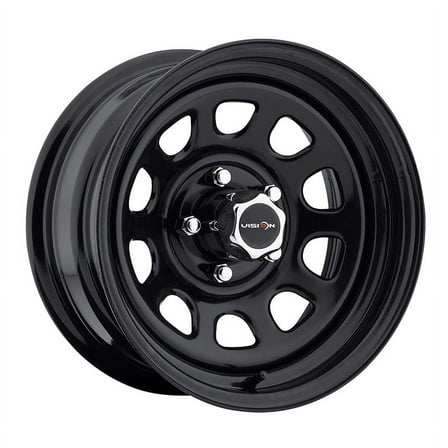 16x7 Vision HD 84H D-Window Black Steel Wheel 5x5.5 (0mm) CAPS SEPARATE