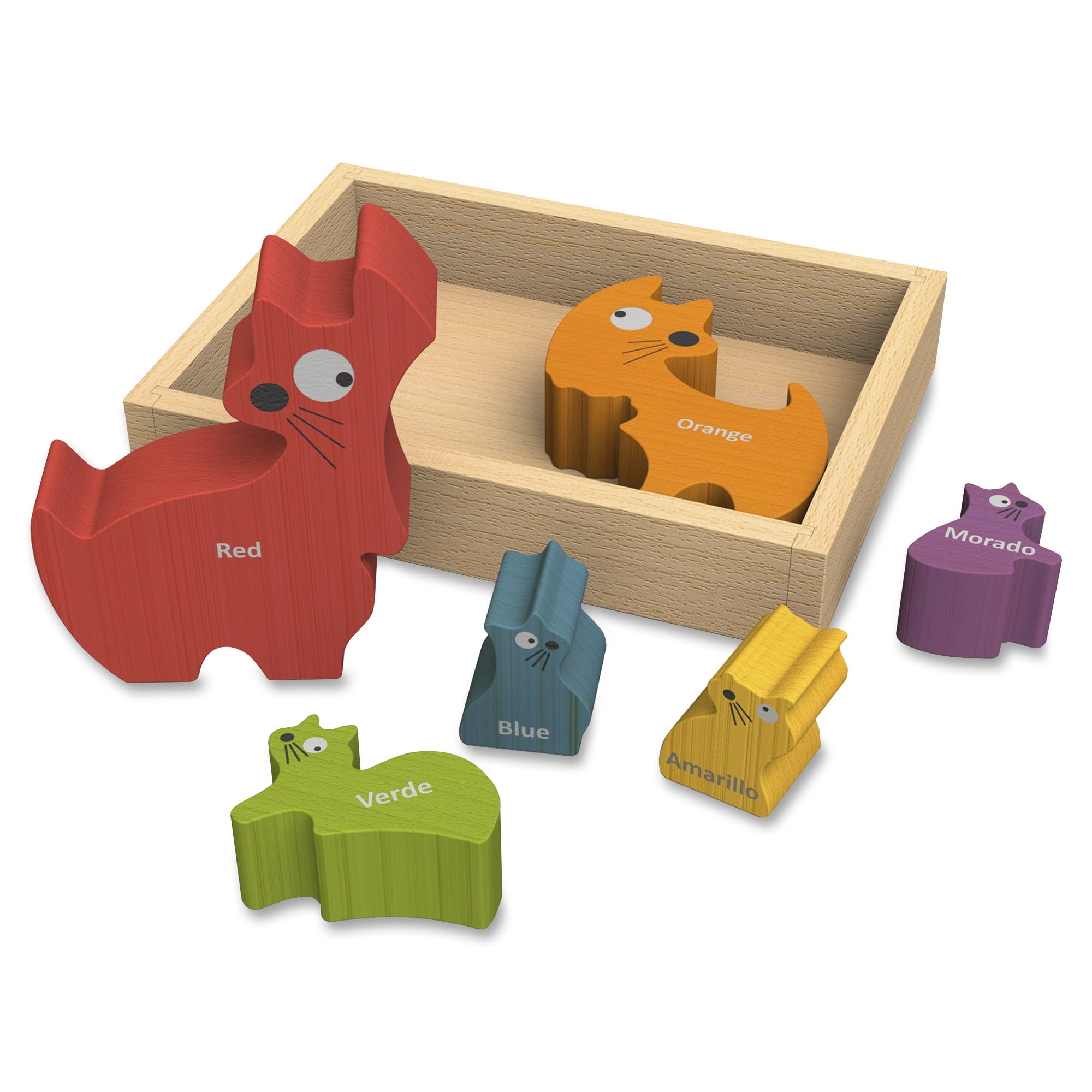 family cats　0101 ♡ BeginAgain Toys Cat Family Bilingual Puzzle - Walmart.com