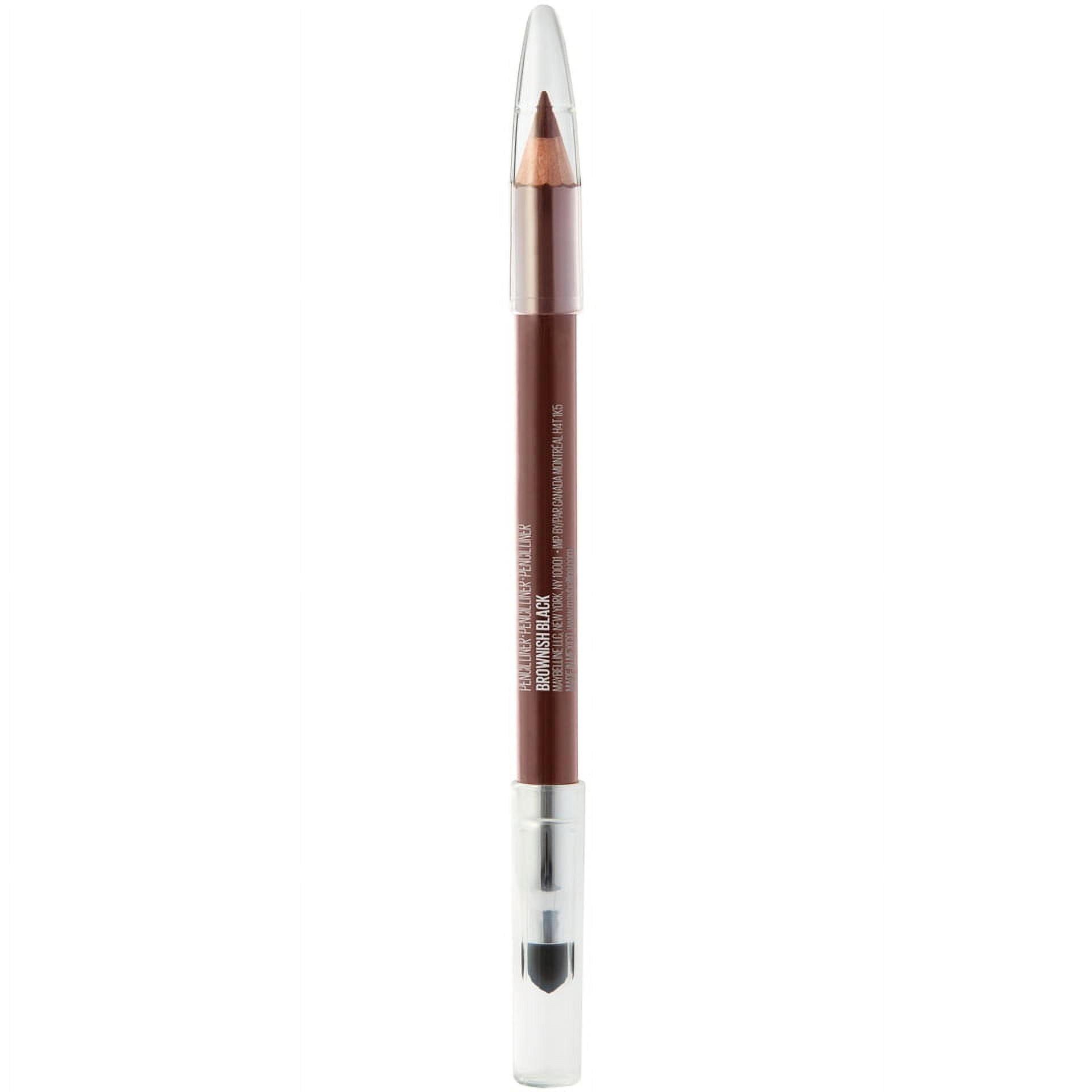 (4 pack) Maybelline Line Express Sharpenable Wood Pencil Eyeliner, Brownish Black