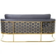 thumbnail image 3 of Meridian Furniture Casa Gray Velvet Sofa with Gold Iron Metal Base, 3 of 10