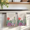thumbnail image 7 of Cactus Tropical Watercolor Kitchen Towels Set of 2, Linen Texture Summer Absorbent Dish Towels for Kitchen, Microfiber Hand Towel, Quick Drying Tea Towel for Cleaning Decorative Dishcloths, 7 of 7