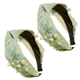 thumbnail image 1 of Diadema de perlas anudadas, accesorios para el cabello de mariposa, diademas para niñas, diadema con nudo superior a la moda antideslizante, 1 of 5
