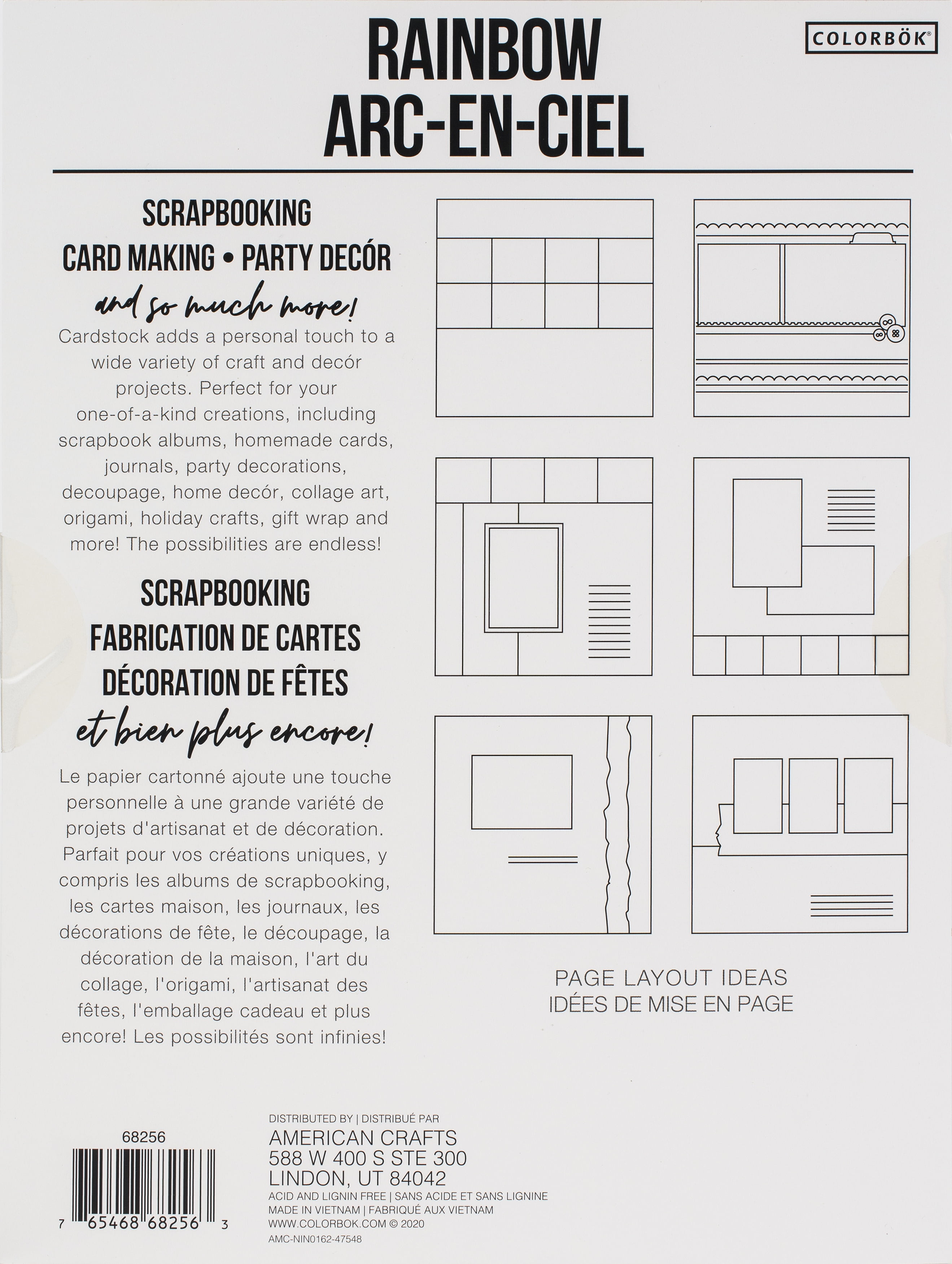 Carton Aquarelle Arc-en-Ciel de Colorbok